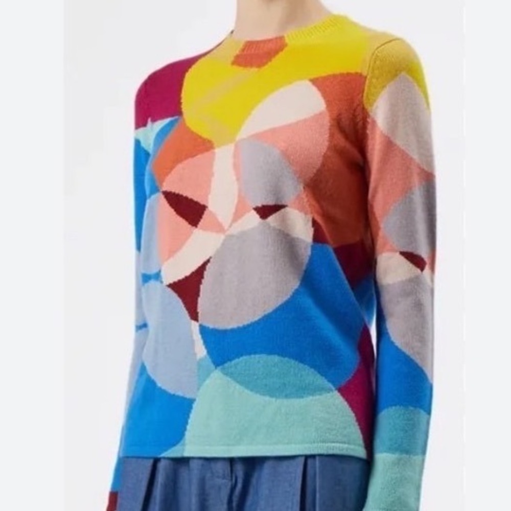 Gabriela hearts Garment Journey 100% Cashmere Geometric Circle Sweater‎ small